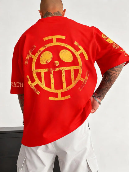 Plus Size T-shirt for Men and Women 2025 Summer New Anime Peripheral Harajuku Loose Casual Family Short Sleeved Top