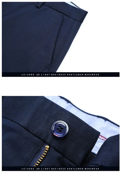 Fiber Men's Casual Pants Anti-wrinkle Comfortable Baggy Straight Business Formal Trousers Male Brand Clothing