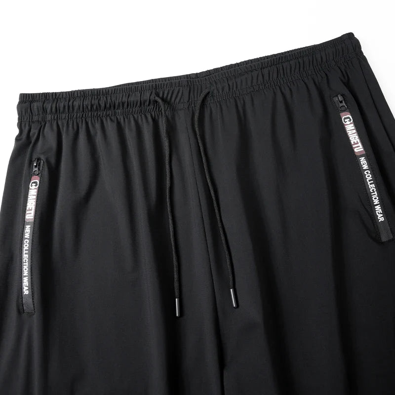 Men's Athletic Stretchy Quick Dry Pants with Zipper Pockets Lightweight Sweatpants for Outdoor Hiking Fishing Running Workout