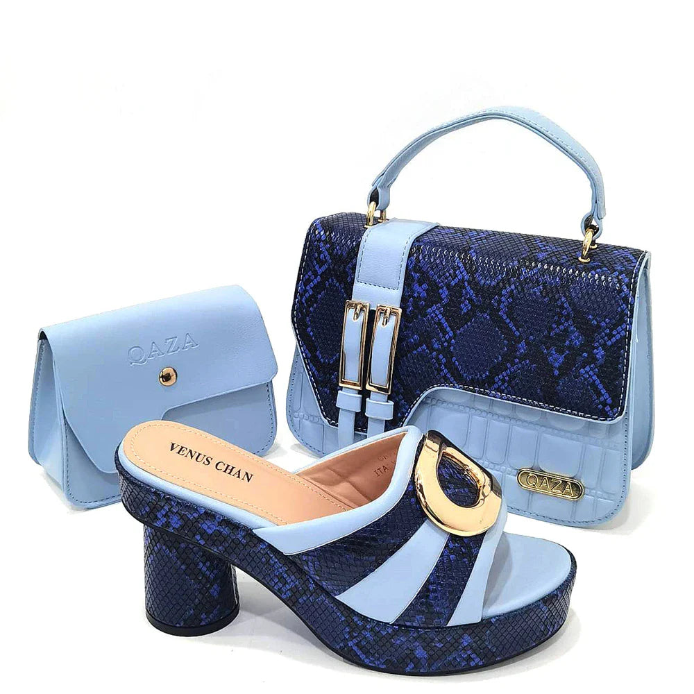 Retro Design!Three-Piece Set Peach Color Patent Leather Bag With Ribbon For Women, Classic High-Heeled Shoes