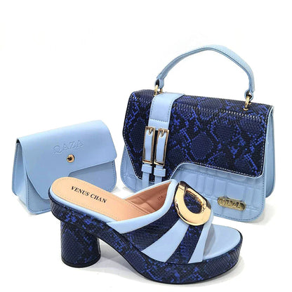 Retro Design!Three-Piece Set Peach Color Patent Leather Bag With Ribbon For Women, Classic High-Heeled Shoes