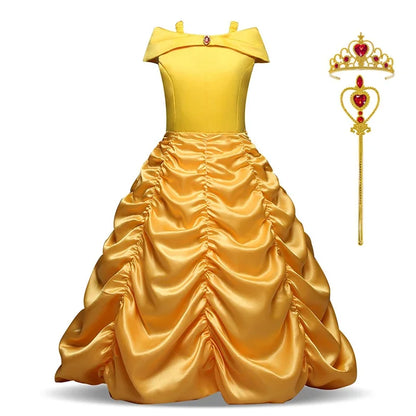 England Style Deluxe Princess Costume Carnival Apparel Birthday Party Carnival Beauty and The Beast Belle Cosplay Dress