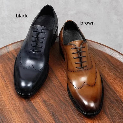 High Quality Cowhide Leather Shoes Men New Style Business Formal Shoes Lace-up Oxford Dress Shoes For Man