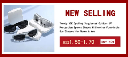 Rimless Rectangle Sunglasses Fashion Y2K Frameless Sun Glasses Shades for Women & Men
