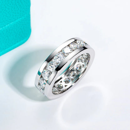 4mm Moissanite Wedding Band Ring S925 Sterling Silver Moissanites Eternity Band Ring Men Women Ring Jewelry Wholesale