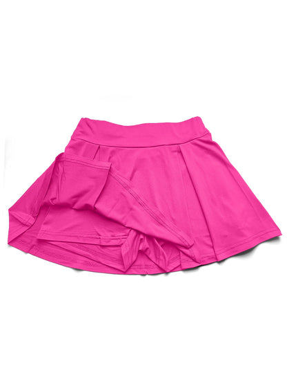 Women's High Waist Pleated Sports Skirt Quick Dry Anti-Exposure with Safety Pants Slim Fit 4-Way Stretch Breathable for Tennis