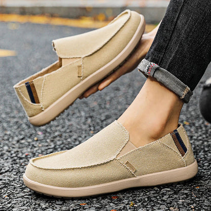 Large Size Canvas Shoes Men's Slip-On Loafers Casual Breathable Independent Station Cross-Border Shoes Adult Low Heel Rubber