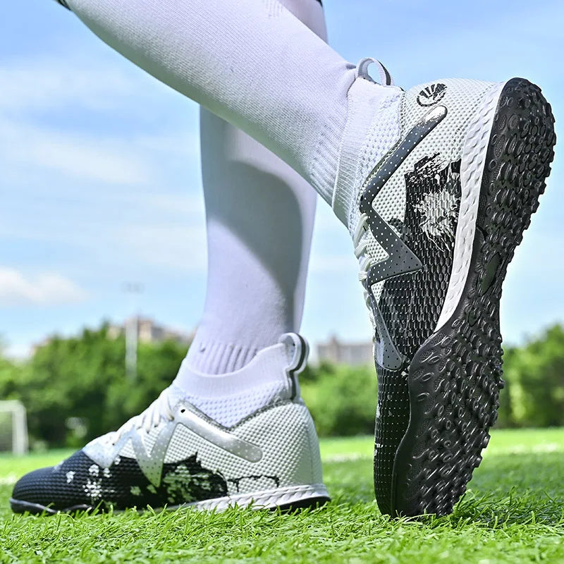 Men New TF Football Boots Society Indoor Original Top Quality Non Slip Male Soccer Shoes Sneakers Ultralight Breathable Ankle