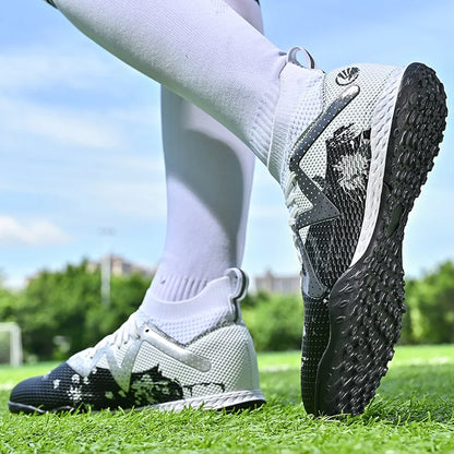 Men New TF Football Boots Society Indoor Original Top Quality Non Slip Male Soccer Shoes Sneakers Ultralight Breathable Ankle