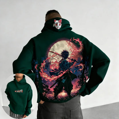Demon Slayer Men's Hoodie Sweatshirt Kamado Tanjirou Anime Spring Autumn and Winter Boy Warm Long-sleeved Parent-child Outfit