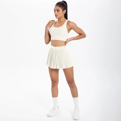 2pcs New Sexy Yoga Set Backless Cross Straps Sports Bra Fashion Breathable Culotte Yoga Shorts With Pocket Gym Women Sports Set
