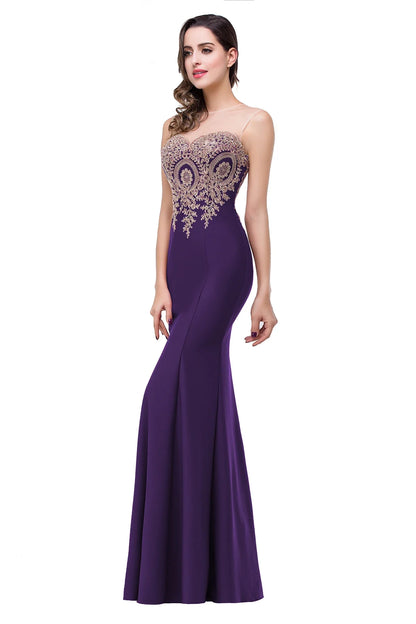 Elegant Mermaid Evening Dress Women Sweetheart Illusion Golden Appliques Lace Wedding Party Prom Gown Robe de Soiree