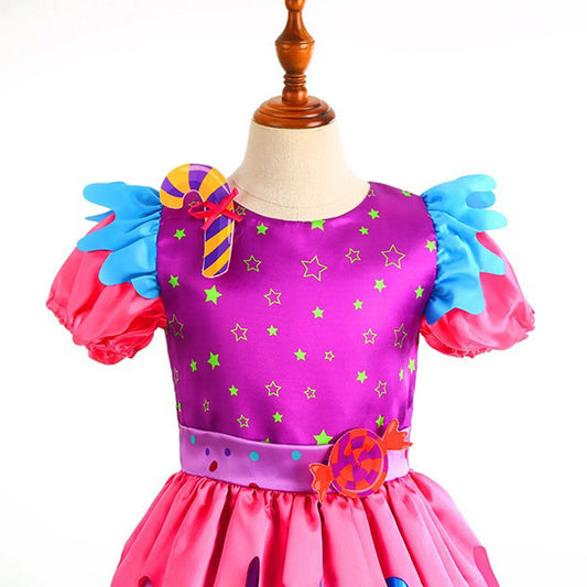 Sweet Lollipop Candy Girl Dress Rainbow Tutu Children's Birthday Carnival Party Costume Kids' Fancy Wedding Clothes