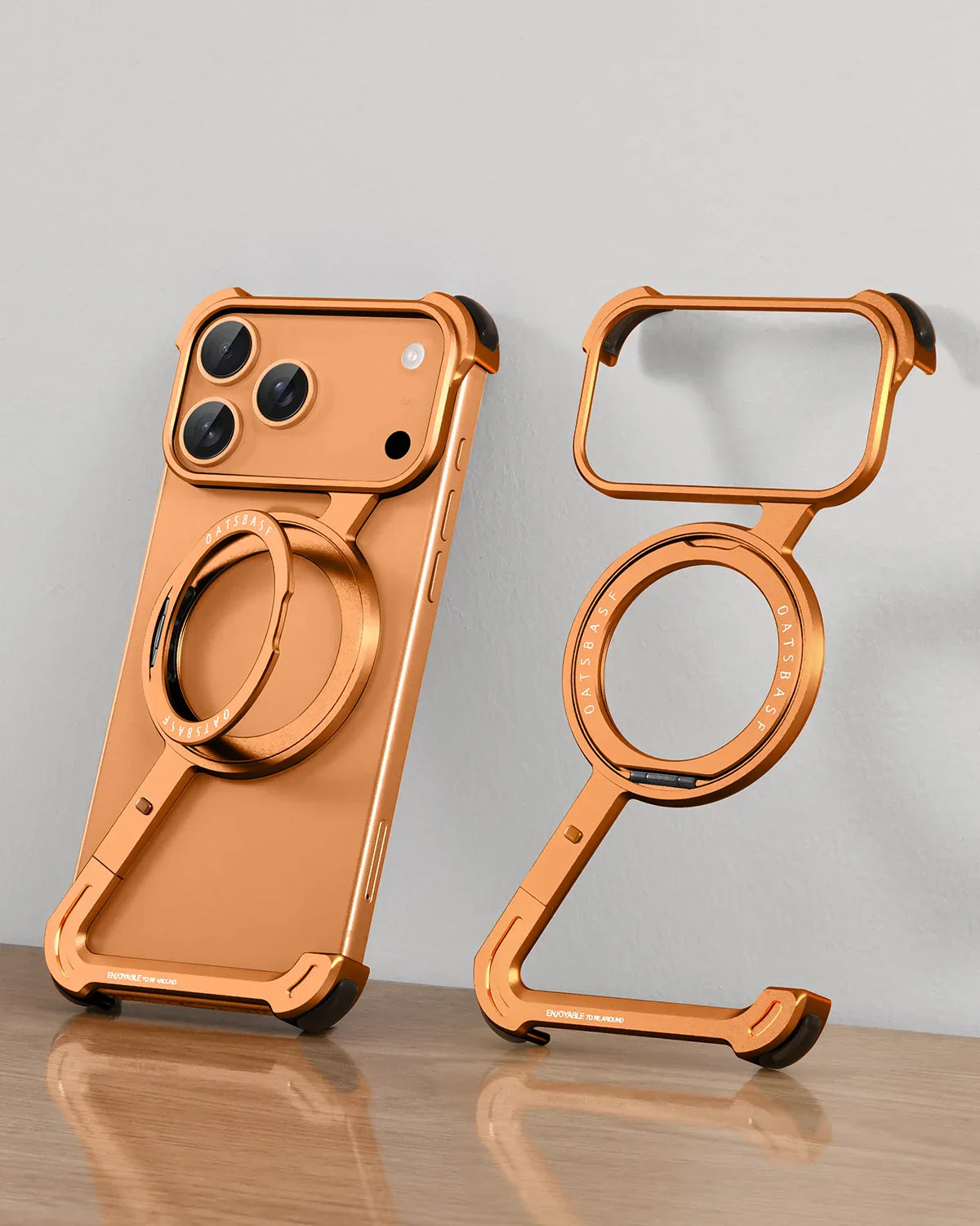 Phone Case for iPhone 17 Pro/Pro Max/17/Air with 360° Rotatable Stand Metal Frameless Magsafe Protective Shockproof