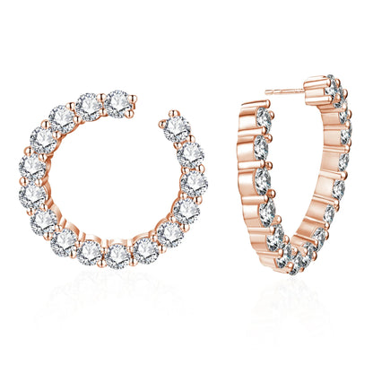 Moissanite Hool Earrings 925 Sterling Silver Passed the Diamond Test Wedding Earrings for Women Gift Fine Jewelry Band