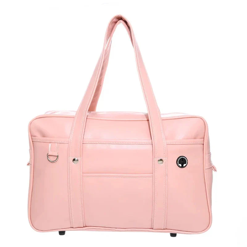 schoolbag PU leather japanese wide application japanese handbag large capacity waterproof
