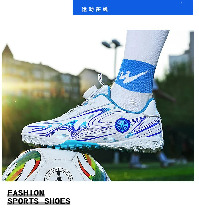 Kids Soccer Cleats Boys Girls Professional Football Shoes FG/TF Grass Training Non-Slip Athletic Sneakers Breathable Comfortable