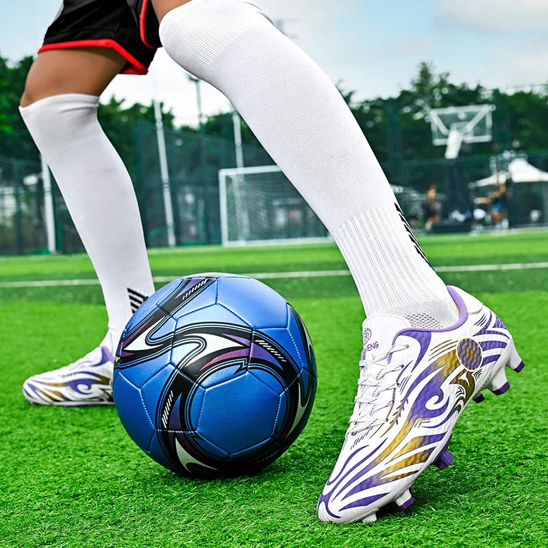 Original Soccer Cleats Man Training Shoes Outdoor Non-slip Children's Football Shoes Long Spikes Men's Futsal Shoes Size 32-45
