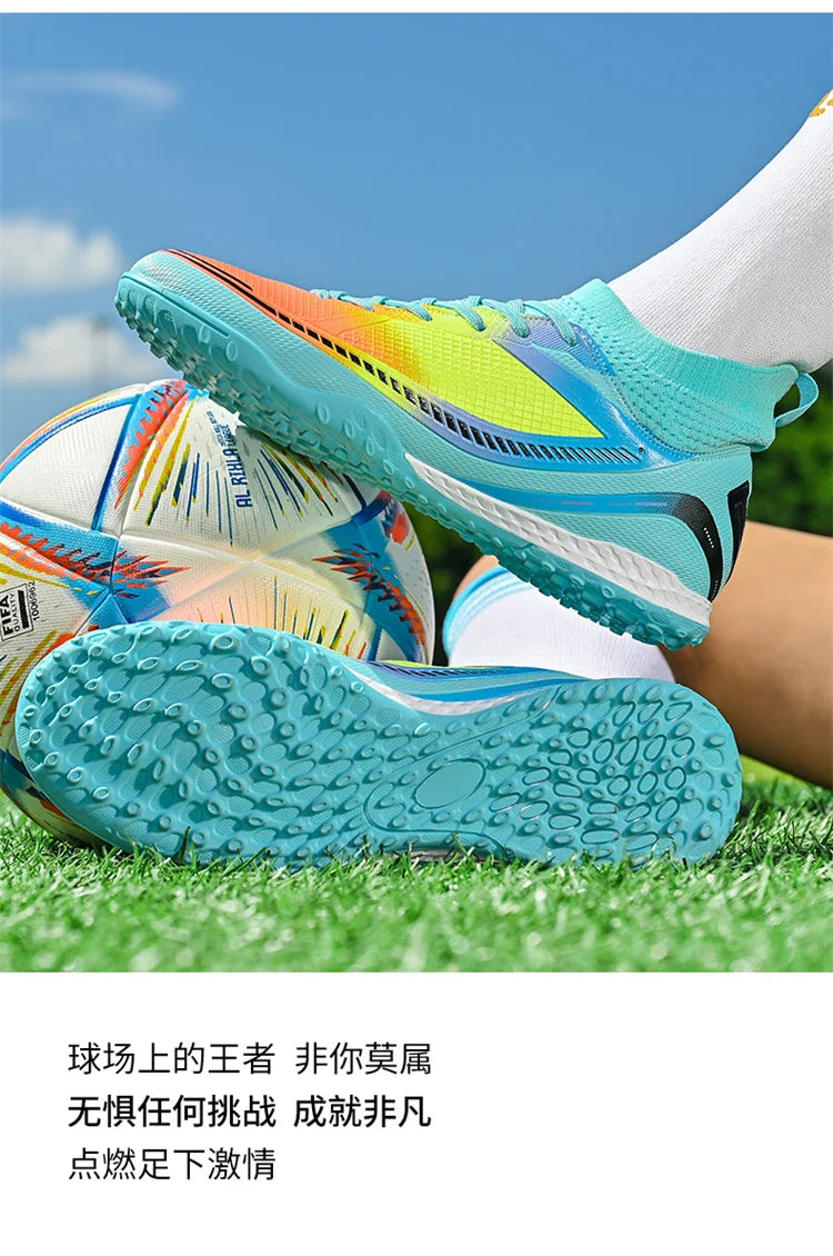 Mens Soccer Shoes TF/FG High Ankle Football Boots Kids Women Outdoor Sports Shoes Multicolor Training Match Athletic Sneakers