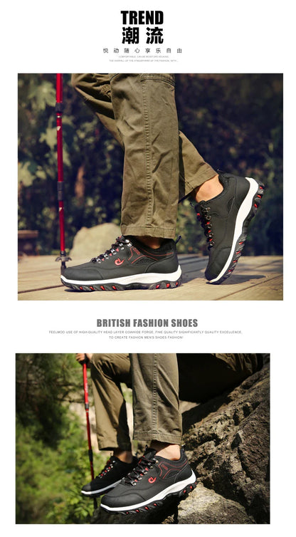 Men's leather Casual Shoes, Men's Sports Shoes, Spring,Autumn,Winter Shoes, Men's Tennis lightweight Wear-resistant Hiking Shoes
