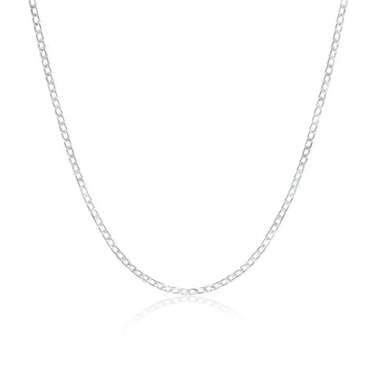 Men's 925 Sterling Silver Necklace 2/4/6/8/10/12MM 40-75cm Face Chain Necklace Lobster Clasp Men And Women Engagement Jewelry