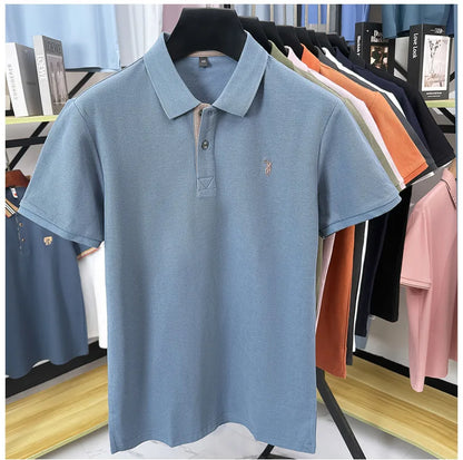 Luxury brand 100% cotton short sleeve polo shirt summer new trend Paul pony embroidery T-shirt business golf casual men's wear