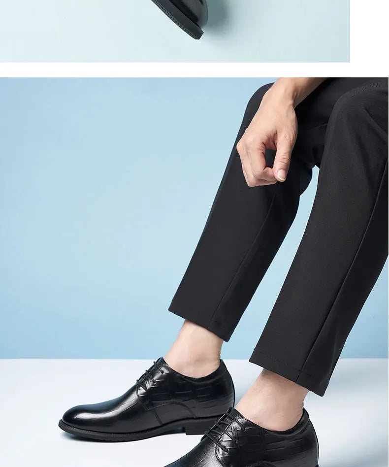 Men's Business Dress Leather Shoes First Layer Cowhide Men Sandals Casual Shoes Inner Height Increase Shoes