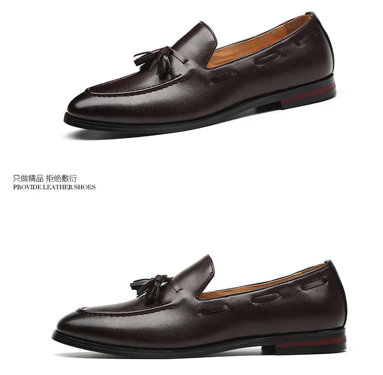 Men's Leather Shoes Fashion Business Formal Dress Loafers Moccasins Luxury 2026 Doudou shoes British Korean version plus size 48