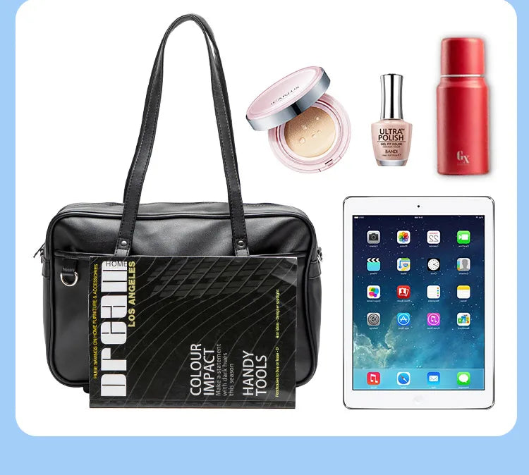 Briefcase high Students Bag Schoolbags Shoulder Bags14-16inch Laptop Bag's Messenger Bags Office HandbagPU Leather tote bag