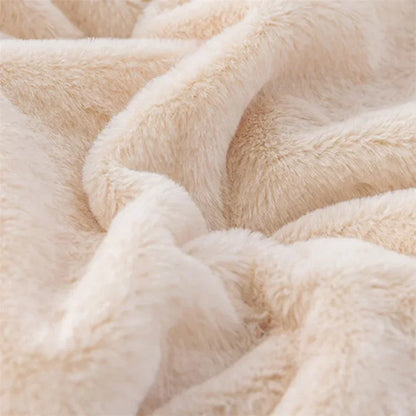 Cozy Rabbit Hair Bubble Velvet Blanket for Napping Soft Fuzzy Plush Bed Cover Sofa Throw Blanket All Season Warmth
