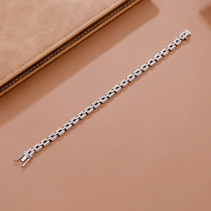 Hip Hop Moissanites Diamond Bracelets 925 Sterling Silver Cuban Chain Luxury Designer Tank Chain for Women Party Fine Jewelry