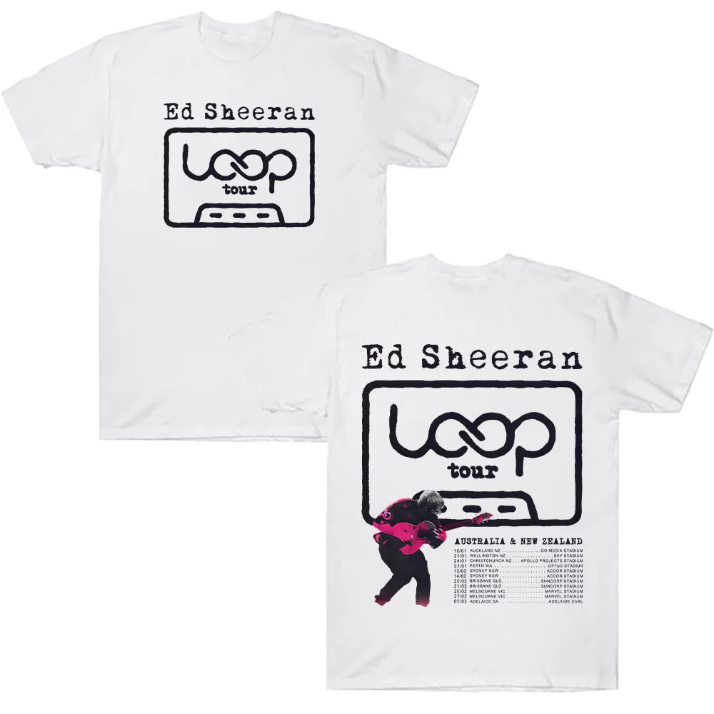 2026 New Ed Sheeran LOOP Australian Tour T Shirts Summer Fashion Women Men Streetwear Hip Hop Singer T-shirts for Fan Gifts