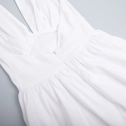 2025 New Women Summer Cotton Long Dress Sleeveless Sexy V-Neck Boho Maxi Dress Loose Style Long Dress Vestidos Clothes