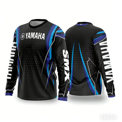 Summer YAMAHA Men Women Motorcycle Riding Suit Loose Breathable Quick Drying Off-Road Racing Suit Long Sleeved Sports T-Shirt