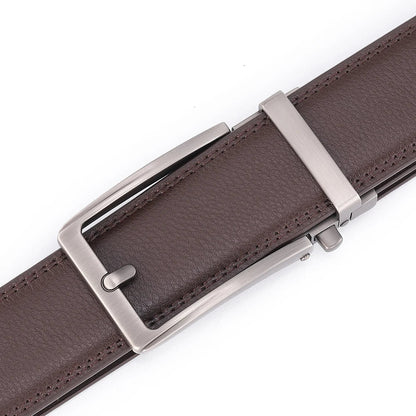 Click Belts for Men Luxury Brand Designer Fashion Automatic Buckle Genuine Leather Men's Belt Male Jeans Waist Strap Blue 3.5 cm