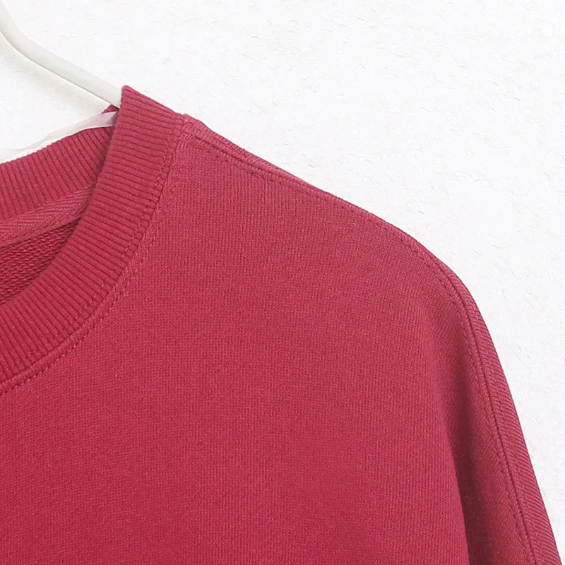 Embroidery Sweatshirt Women O Neck Pullover Tops Female Casual Loose Jumper Oversized Unisex Couple