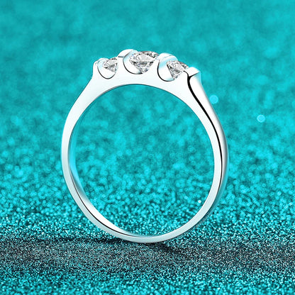 Full D VVS1 Moissanite Ring for Women 925 Sterling Silver with 18 K Gold Plated Wedding Party Women's Ring Fine Jewelry