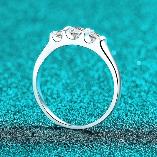 Full D VVS1 Moissanite Ring for Women 925 Sterling Silver with 18 K Gold Plated Wedding Party Women's Ring Fine Jewelry