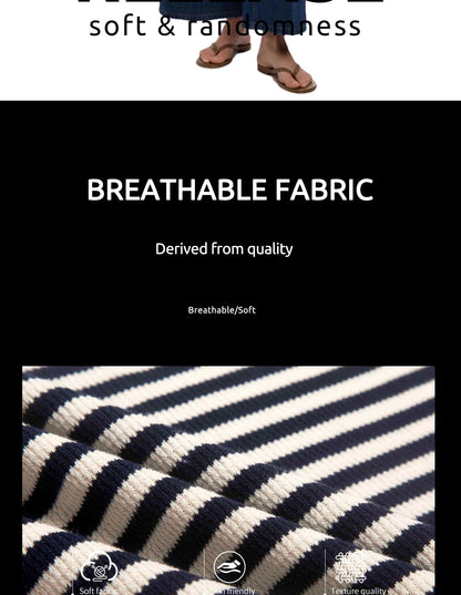 Fashion Stripe Knitted Polo Neck T Shirt For Women Soft Chic Short Sleeve Casual Pullovers 2025 Summer New Lady Street Tops