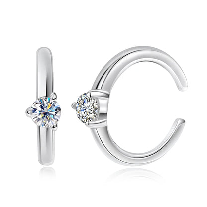 3mm D Color Real Moissanite Clip Earrings for Women Girls Adjustable Jewelry 100% S925 Sterling Silver Plated 18k