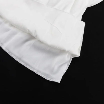 White Ruffle Bandage Mini Dress Women's Elegant Patchwork Long Sleeve Dress New Slim V Neck Lace Up Summer Mini Dress