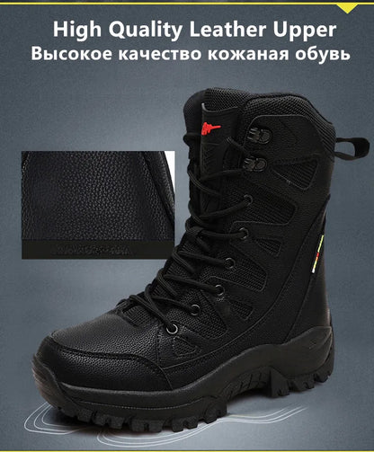New Waterproof Men's Boots Outdoor Non-slip Men Hiking Boots High Top Winter Men's Motorcycle Boots Rubber Men Work Desert Boots