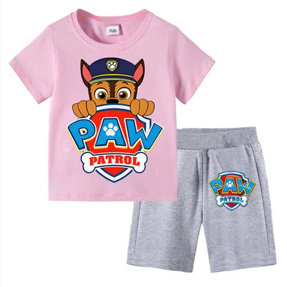 Kids Set Boys Short Sleeve T-Shirt Top+Shorts 2-Piece Outfits Boys Cartoon Suit 3-8Years Children Clothes For Summer