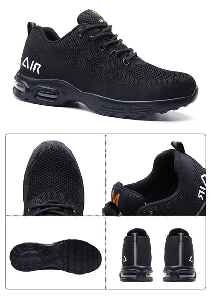 Lightweight Air Cushion Breathable Men Boots Work Shoes Safety Shoes Anti-smash Sneakers Puncture-Proof Indestructible Shoes