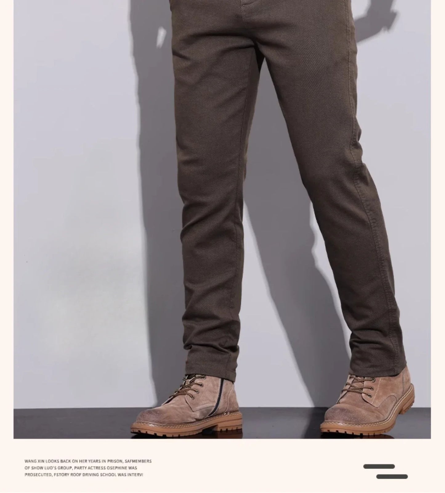 New Winter High-End Business Men's Suit Pants Autumn and Winter Slim Straight Casual Pants Versatile Fashion Trousers Korean