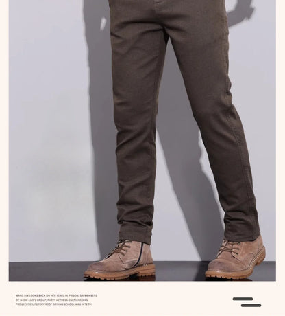 New Winter High-End Business Men's Suit Pants Autumn and Winter Slim Straight Casual Pants Versatile Fashion Trousers Korean