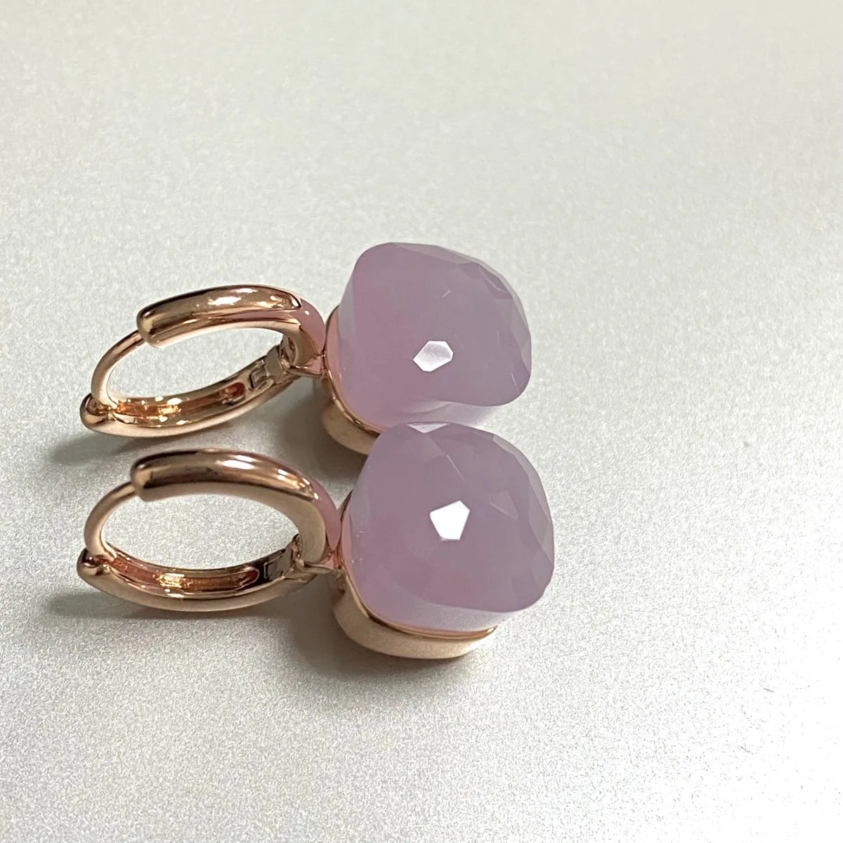 Classic Earrings For Women Amethyst Crystal Earrings Copper With Gold Plated Square Candy Colors Earrings Fashion Jewelry