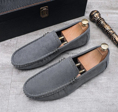 Novos Sapatos Masculinos de Primavera e Outono Estilo Social, Camurça, Sapatilhas Loafer, Couro Fosco Casual para Jovens