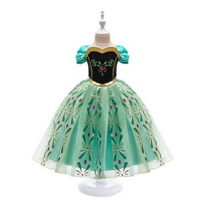 Anna Dresses Children Princess Dress Girl Cosplay Costume Kids Summer Clothes Halloween Birthday Carnival Robe Party Disguise