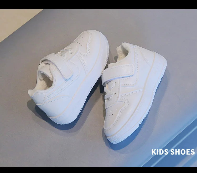 Tenis Sneakers Kids Spring/Autumn New Boys Girls Sports Shoes Casual Board Shoes Leather Soft Soled Children Small White Shoes